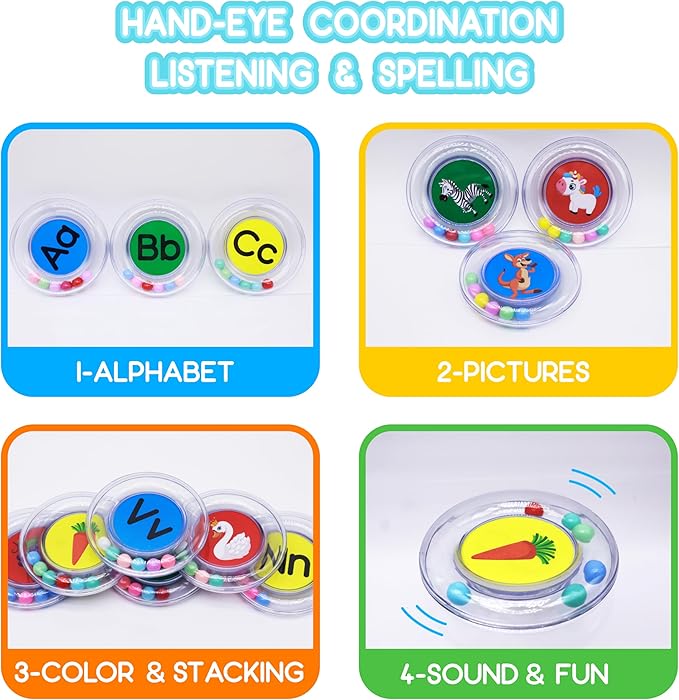 26pcs Letters Floating Alphabet Bath Toys Ring, Mold Free Bathtub Toys Water Pool Toys Set with Mesh Bag for Kids Babies Toddlers Ages 2 3 4 - Preschool ABC Learning Educational Gifts