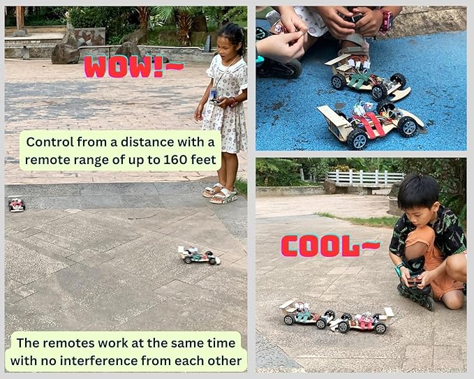 Pica Toys Wooden Wireless Remote Control F1 Racing Car Science Kit to Build (Green), STEM Project for Kids Aged 9 10 11 12 13, Science Building Kit Gift for Boys and Girls