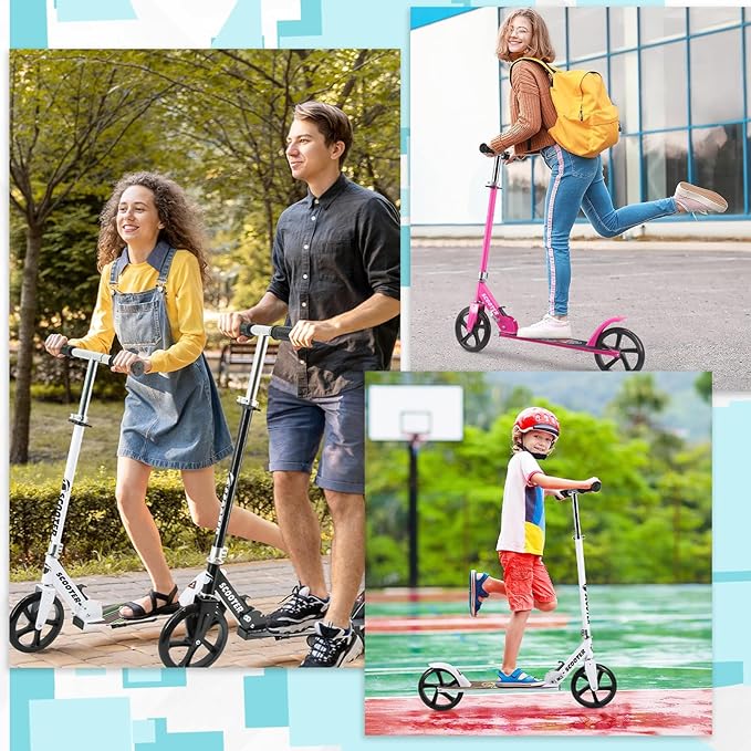TEMBOOM Scooter Kids Scooters for Kids 6+&Adult,for Kids, Adjustable Handlebar, Foldable Scooter for Kids, Teen