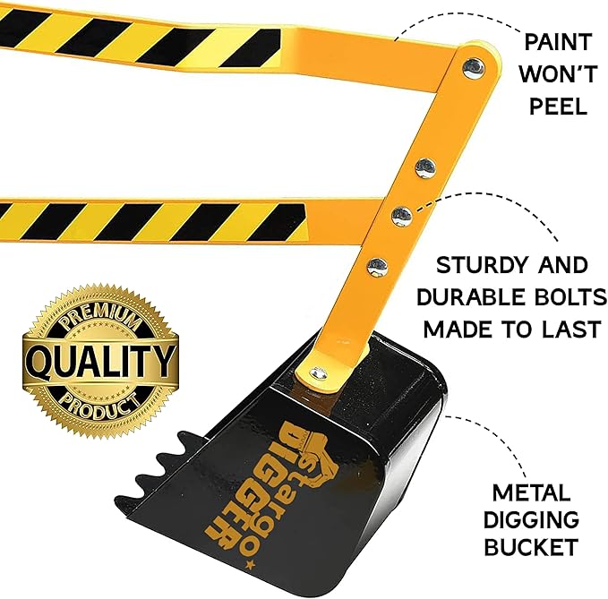 Stargo Kids Excavator Toy Sand Digger on Wheels, Steel Sandbox Digger Toys for Boys, Sand Toys Ride On Excavator, Beach Toys