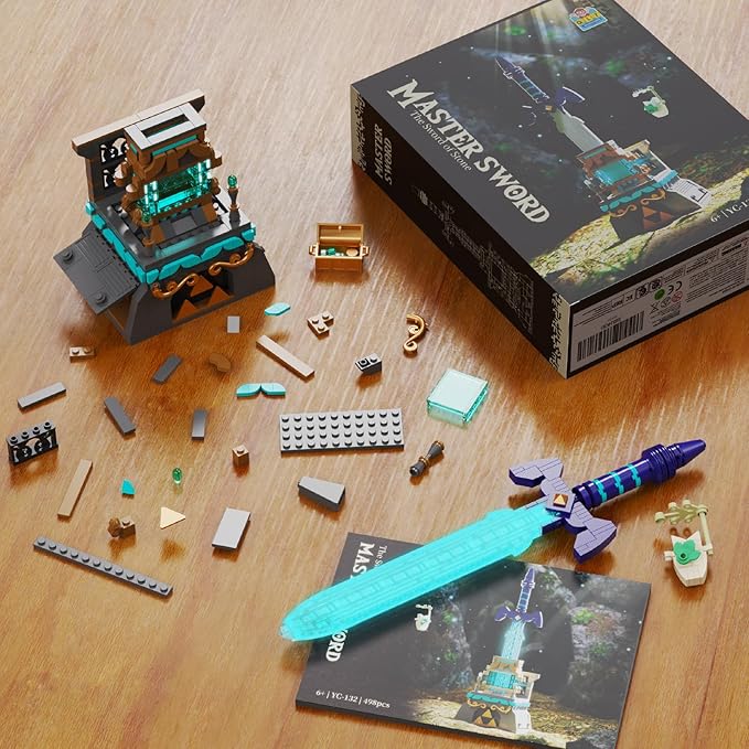 BOTW The Master Sword Glowing Building Block Set，Compatible with Lego Link’s Sword Toy Set for Adults Boy Fans Kids Ages 6-12 Year Old（498PCS）