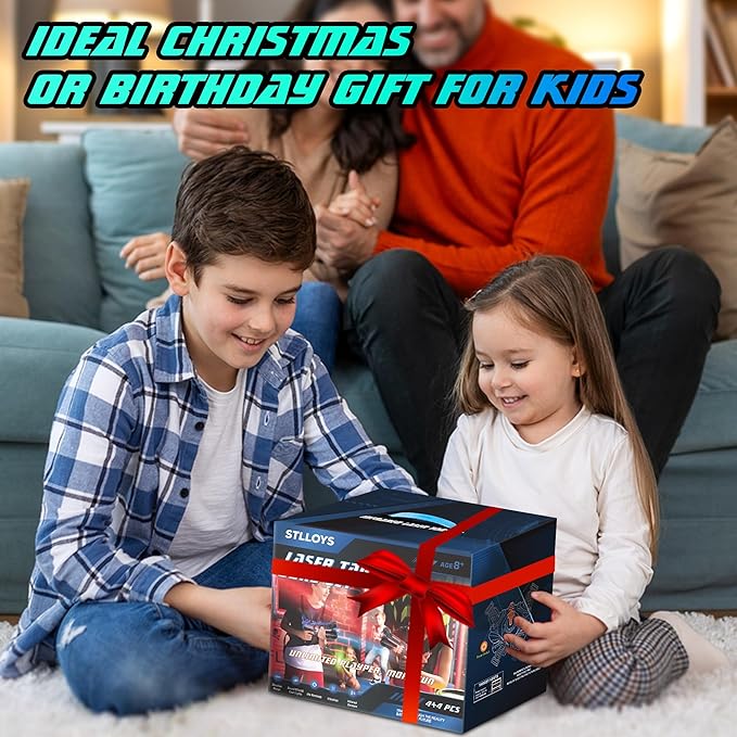 Laser Tag, Laser Tag Guns Set of 4 with Vests, Infrared Lazer Tag Game, Laser Tag Set 4 Player for Kids Adults, Toys for Kids Ages 6 7 8 9 10 11 12+ Year Old Boy Christmas Birthday Gift