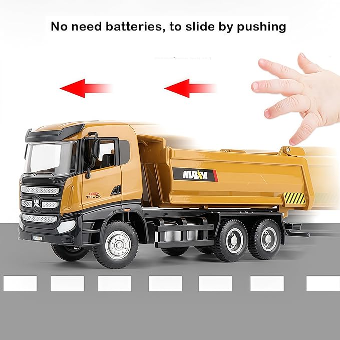 Gemini&Genius Truck Toy for Kids, Construction Vehicle Dump Truck Toy, Heavy Duty Alloy Construction Vehicle Toys, 1:50 Scale Diecast Site Dumper, Toy Trucks for Kids