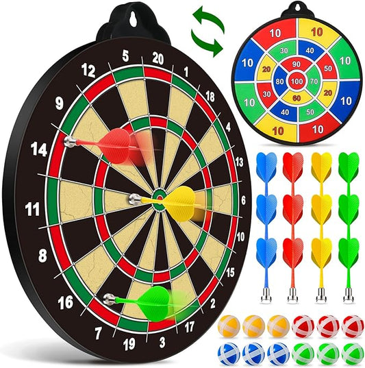 OleFun Dart Board Toys for Boys Age 8-12, 2 in 1 Magnetic & Felt Dartboard, Indoor and Outdoor Game for Kids, Ideal Birthday, for Age 8, 9, 10, 11, 12 Years Old