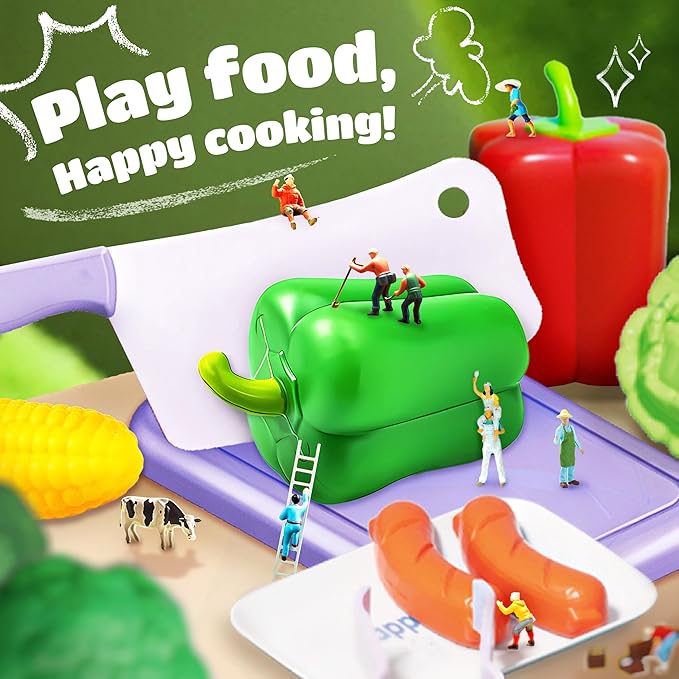 SMILESSKIDDO Play Kitchen Playset for Kids 3-12 Year Old - Toy Kitchen Pretend Play Food Sets for Girls Boys, Purple Play Pots and Pans Sets for Kids Kitchen, Learning Gift for Toddlers