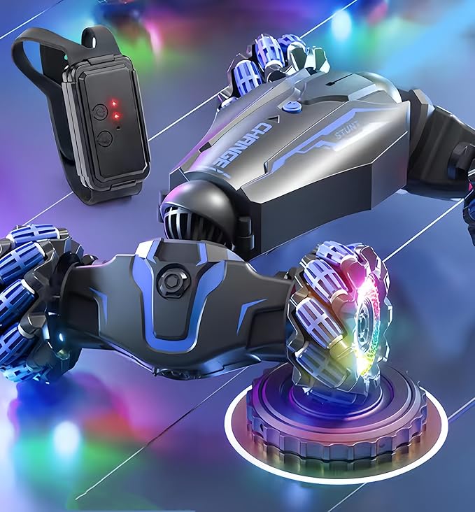 Upgraded Hand Gesture Sensing RC Stunt Car with Lights Music, Spray Fog Steam Gesture RC Car Remote Controll Transformed Vehicle 360° Spins All Terrains Monster Truck for Boys Kids