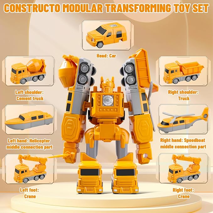 Magnetic Building Blocks for Kids Ages 3-8 | STEM Construction Toys with Storage Box | 3-in-1 Transformable Car & Robot Toy | Educational Toddler Toys for Boys & Girls (26 Pieces)