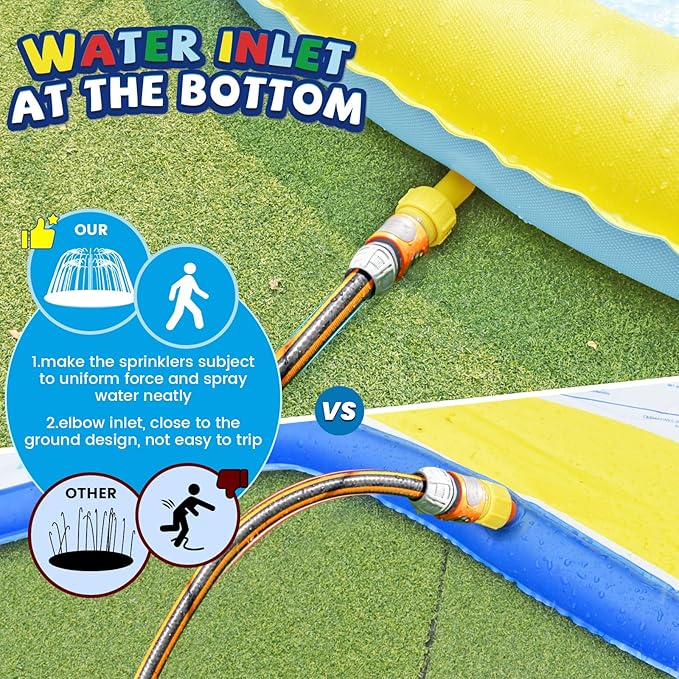 11.4 FT Large Splash Pad for Kids Ages 4-8, Non-Slip Baby Splash Pads for Toddlers, Oversized Kids Sprinklers for Yard, Heavy Duty Kid Pools Water Toys for Outdoor Family, Friends Summer Fun