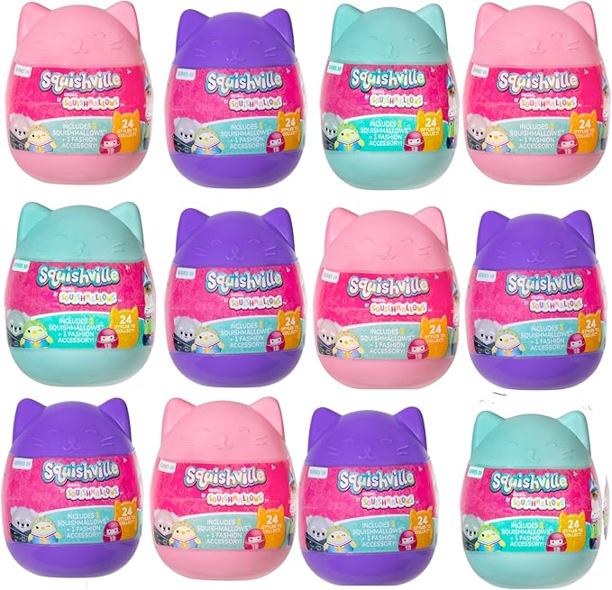 Squishville by Squishmallows Series 10 Mini Mystery Plush (12 Pack) Official Jazwares Plush - Collectible Soft & Squishy Blind Capsules - Styles May Vary - Gift for Boys, Girls & Kids