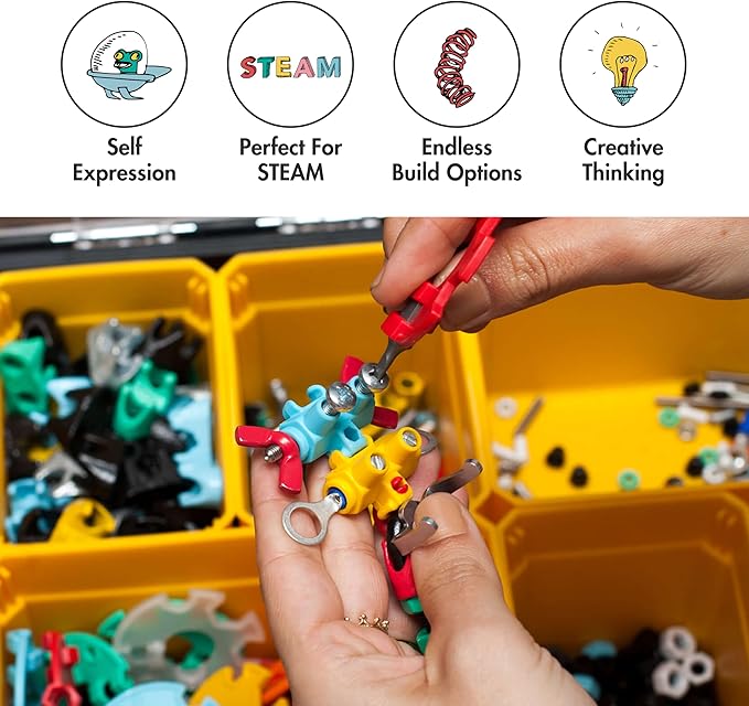 Family Kit – 1000+ PCS STEAM Building Toys for Kids Ages 6-9+, Educational Construction Set for Group Play & STEM Classroom, Creative Birthday Gift