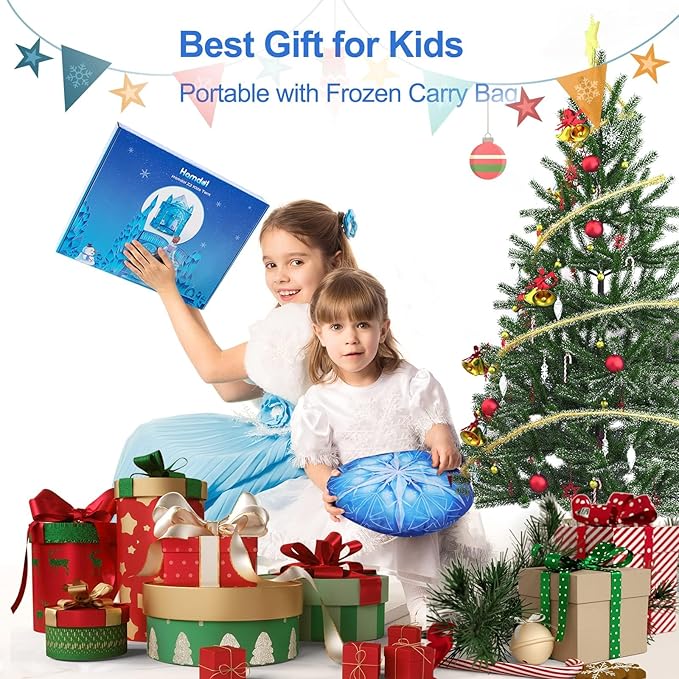 Princess Play Tent, Frozen Toy for Girls, Ice Castle Kids Tent Indoor and Outdoor, Large Imaginative Playhouse 51" X 40" with Carrying Bag for 1 2 3 4 5 6 7 8 9 Years Old Girls Gift