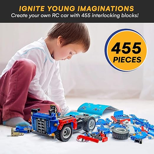 Top Race STEM Projects for Kids - Toys for Boys - Construction Toys for Kids - Ideal Gifts for Boys and Girls - Educational Toy Set - 2 in 1 Vehicle Building Kits - Remote Control Car Model Kits