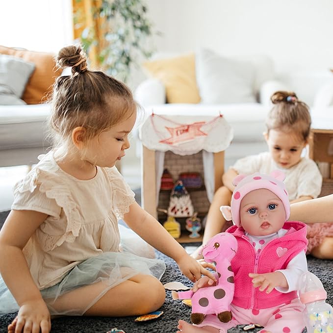 Milidool Lifelike Reborn Baby Doll 18 in Full Body Soft Vinyl Realistic Baby Girl,Poseable Anatomically Baby Dolls That Look Real Girls Babies Realistic Baby Dolls Girl Newborn Toddler for Kids Age 3+