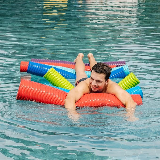 IMMERSA Jumbo Swimming Pool Noodles, Premium Soft Water-Based Vinyl Coating and UV Resistant Foam Noodles for Swimming and Floating, Lake Floats, Pool Floats for Adults and Kids.