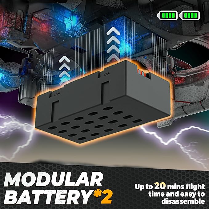 BEZGAR Drones for Kids | 2.4GHZ RC Plane, 6-axis Gyro Remote Control Airplane, RC Helicopter, 360° Flip Fighter Jet Toy with Colorful LED Navigation Light Gray