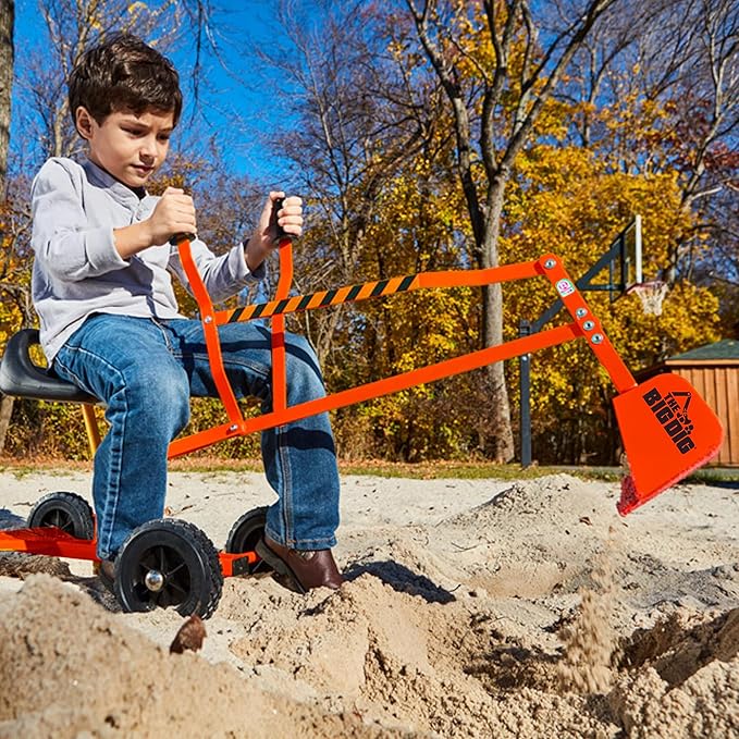 and Roll Special Edition Sandbox Sand Digger Excavator Crane with 360 Degree Rotation Base for Children 3 Years Old and Up, Orange