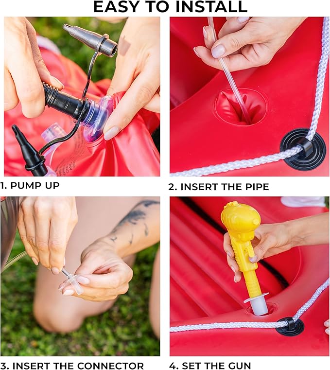 Zone Tech Inflatable Patrol Boat Pool Float and Harbor Master Boat Pool Float Ride On Fun Water Toy Squirter