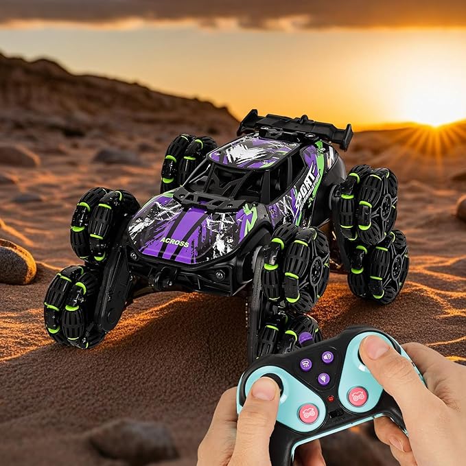8WD RC Stunt Car, Gesture Sensing Remote Control Cars with Light & Music & Spray, for Age 3-7 Years Old Kids Birthday Gifts