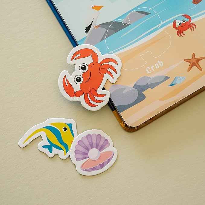 Motessory Preschool Busy Book – Ocean Adventures Busy Book for Toddlers 3-5 Years Old with 8 Magnetic Pages and Figurines – Educational Toddler Montessori Toys for Home, Kindergarten, Travel