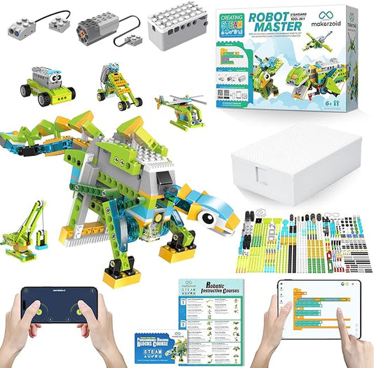 Coding Robot Toy for Kids 6+, 100+ in 1 APP Control Robots Building Toys, Programmable Scratch Coding Kit with 23 Video Courses,Birthday Children's Day Gift for Kids (370 Blocks)