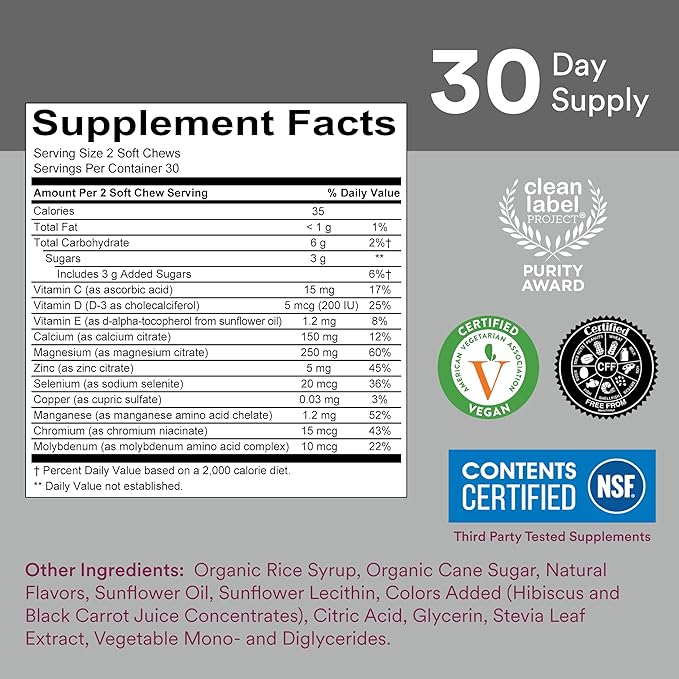 SmartyPants Kids Multivitamin Gummies & Kids Mineral Chews: Multivitamin with Omega 3 Fish Oil (EPA/DHA) and Multimineral with Magnesium Citrate & Calcium, 30 Day Supply Each