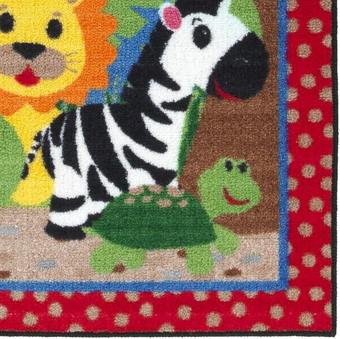 Flagship Carpets Kids and Baby Non Slip Area Rug for Home Learning or Classroom Carpet, Playroom or Kids Bedroom Mat, 3' x 5', Cutie Jungle