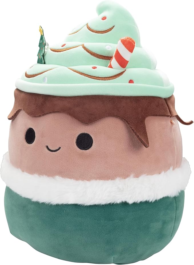 Squishmallows Original 10-Inch Ernesto The Espresso Mint Latte - Official Jazwares Plush - Collectible Soft & Squishy Stuffed Animal Toy - Add to Your Squad - Gift for Kids, Girls & Boys