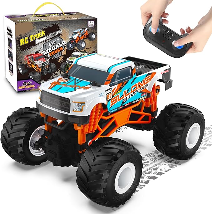 Scientoy Remote Control Car, 20KM/H Monster Truck Toys for Ages 5-7, 1:16 Scale All Terrain RC Cars for Boys & Girls Age 4-7, 2.4Ghz Off Road RC Truck, Christmas Birthday Gift for Kids