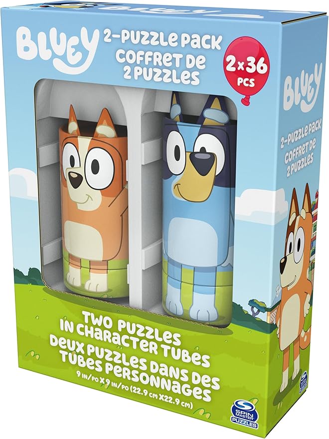 Spin Master Games, 36-Piece Bluey Puzzles 2-Pack, Bluey Toys, Puzzles, for Kids Ages 3 & Up