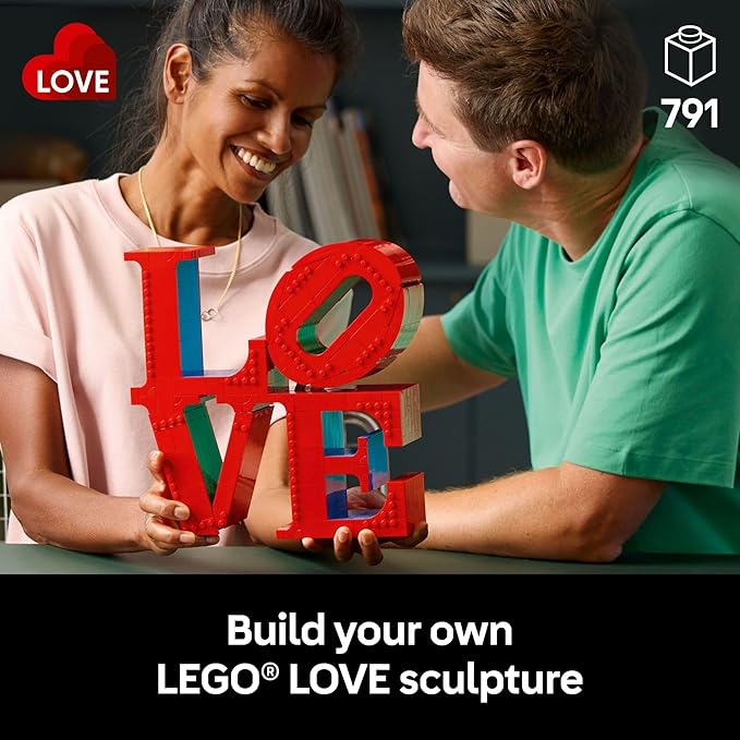 LEGO Art Love Collectible Building Sets - DIY Kit for Adults, Ages 18+ - Craft for Home Decor & Display - Gift Idea for Anniversaries, Birthdays, & More - 31214