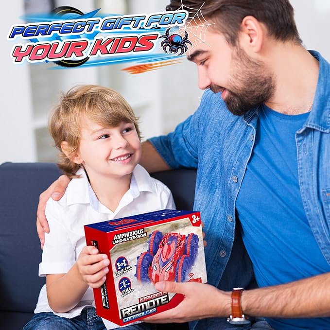 Amphibious Remote Control Car Boat,2.4GHz Waterproof RC Stunt Car with LED Lights 360°Rotation All Terrain Water Beach Pool Toys for Kids RC Car Toys for 3 4 5 6 7 8-12 Years Old Boys Girls