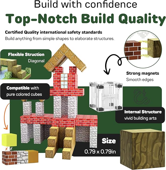 Magnetic Blocks, 100 Pcs, Ages 4-9, Forest Theme, Magnetic Building Blocks for Kids, Building Toys, Toddler Toys