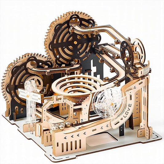 3D Wooden Puzzles Marble Run Set - Mechanical Model Kits with Motor, Brainteaser and Puzzle for Christmas/Birthday,Gifts for Adults and Teens to Build Combination