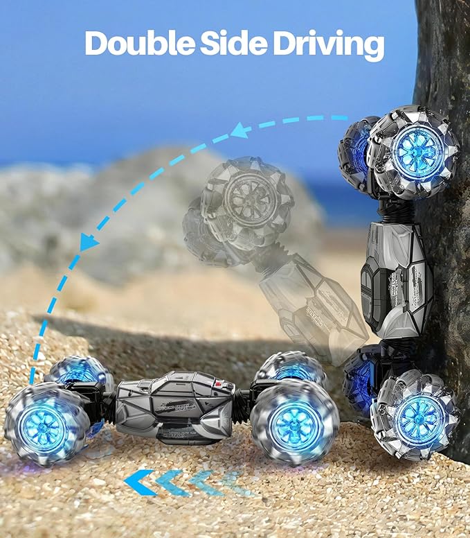 Remote Control Car, 4WD Gesture Sensing RC Stunt Car Toys, 2.4GHz 360°Spinning Multiple Terrains Hand Controlled RC Cars Crawler for Boys Girls 8-12 Christmas