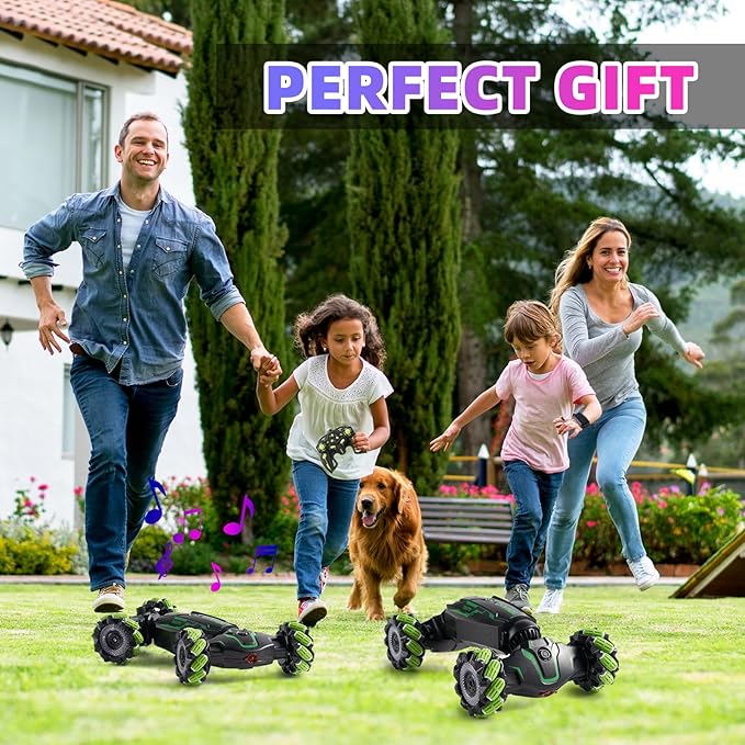 Gesture Sensing RC Stunt Car with Light & Music & Spray - Remote Control Cars for Boys 8-12 Toys, Best Birthday Gift for Kids 6 7 8 9 10 11 12+ Years Old, Cool Hand Controlled Drift Fast RC Car