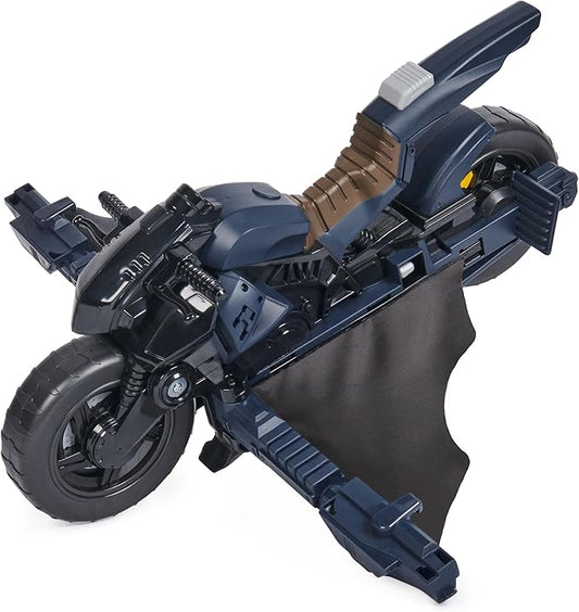 DC Comics, Batman Adventures, Batman Batcycle, Transforming 2-in-1 Batcycle & Batglider, Figure Compatible, Super Hero Kids Toy for Boys and Girls 4+