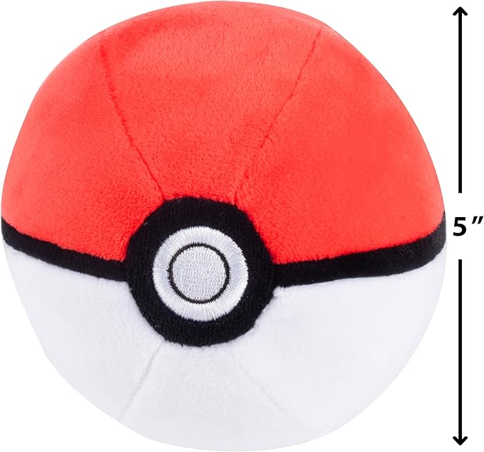 Pokemon 5" Poké Ball Plush 4-Pack - Pokeball, Great, Ultra, Master - Officially Licensed - Soft Stuffed Toy with Weighted Bottom - Gift for Kids, Boys, Girls - 2+
