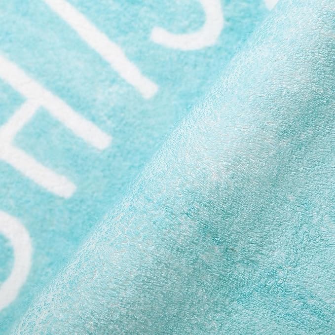 Topotdor Round Kids Play Rug Alphabet Nursery Area Rug Extra Large Soft Crawling Play Mat for Children Toddlers Bedroom (47 inch, Teal)