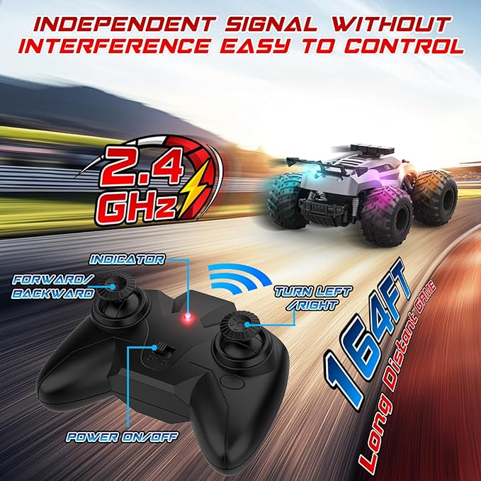 Remote Control Car - 20km/h 1:18 High Speed RC Cars Offroad with RBC &Headlights &Headlamps, 2.4GHz Toy Car Gift for 3 4 5 6 7 8 9 10-12 Year Old Boys Girls Kids