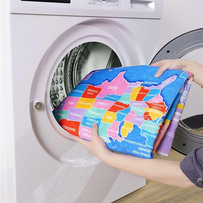 Kids Rugs for Playroom - Soft & Non-Slip 8x10 Feet Educational Rug for Learning ABC Alphabet, Numbers, Shapes & Map, Washable Classroom Rug for Toddler Nursery & Kids Room Decor