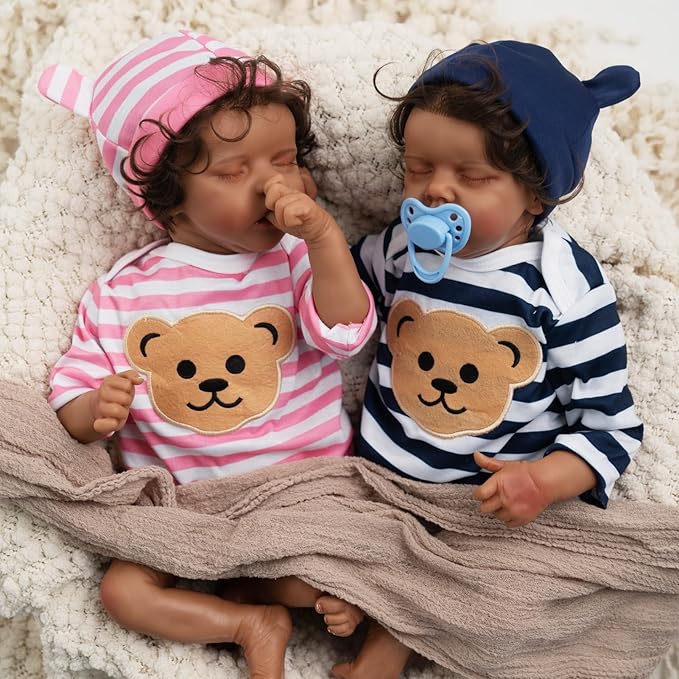 Jirachi Black Realistic Baby Doll Boy, 18-inch Black American Reborn Baby Soft Body Lifelike Doll with Feeding Toy for Kids Age 3+