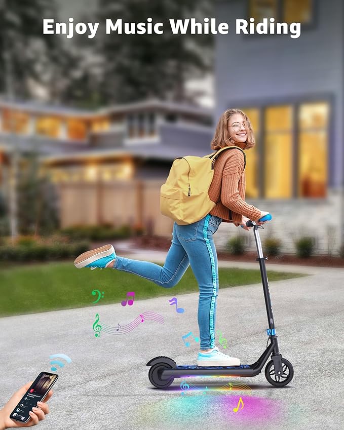 Gyroor H30 Max Electric Scooter for Kids, LED Dispaly, 150W Powerful Motor, Dual Brake System, Adjustable Height and Speed, Best Presents for Kids