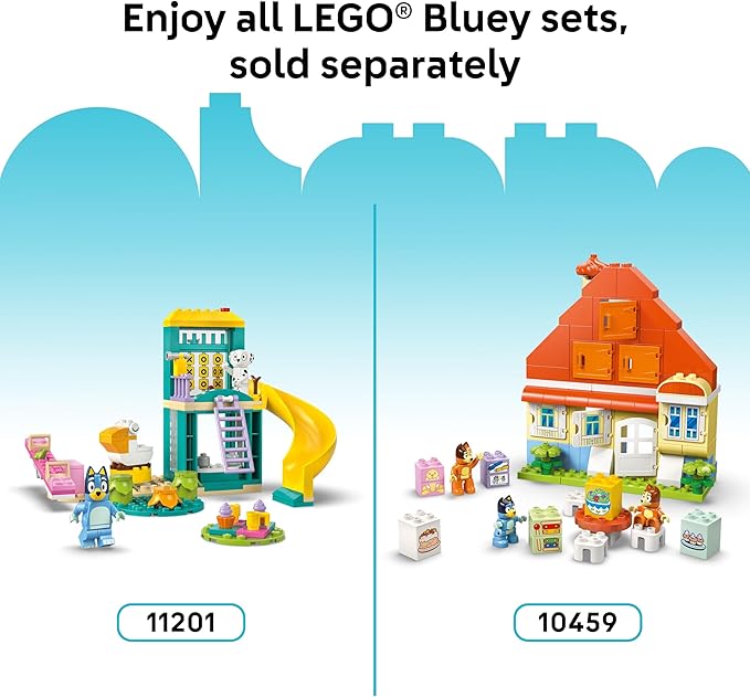 LEGO DUPLO Bluey Ice Cream Trip with Bluey - Toddler Toy for Kids, Boys, and Girls Ages 2+ - Includes Bluey Figure and Ice Cream Toy Stand - Sensory Toy for Pretend Play - Preschool Gift Idea - 10458