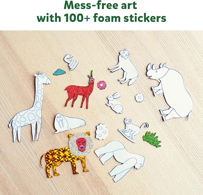 Skillmatics Art & Craft Activity - Foil Fun Animals, No Mess Art for Kids, Travel Toys, Craft Kits, DIY Creative Activity, Gifts for Boys & Girls Ages 4, 5, 6, 7, 8, 9