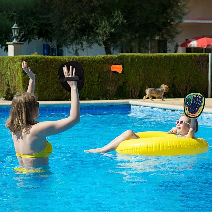 Toss and Catch Ball Game Pool Beach Toys for Kids Outdoor Games Yard Outside Toys for 3 4 5 6 7 8 Year Old Boys Girls Birthday Gift Toddler Baseball Training Glove