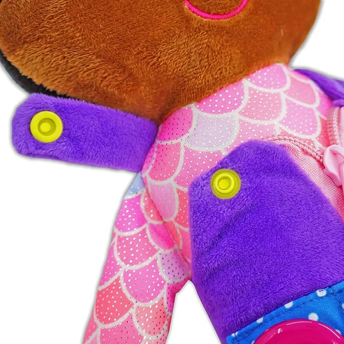 June Garden 15.5" Dressy Friends Scarlett - Educational Stuffed Plush Doll for Kids and Toddlers 2 Years and Up - Montessori Buckle Soft Toy