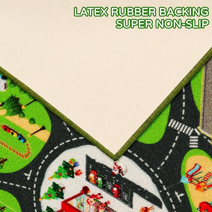Kids Car Rug Play Mat - Extra Non-Slip Traffic Road Carpet for Playroom, Boys Bedroom, Classroom - City Map Educational Mat (78.7X59 Inch)
