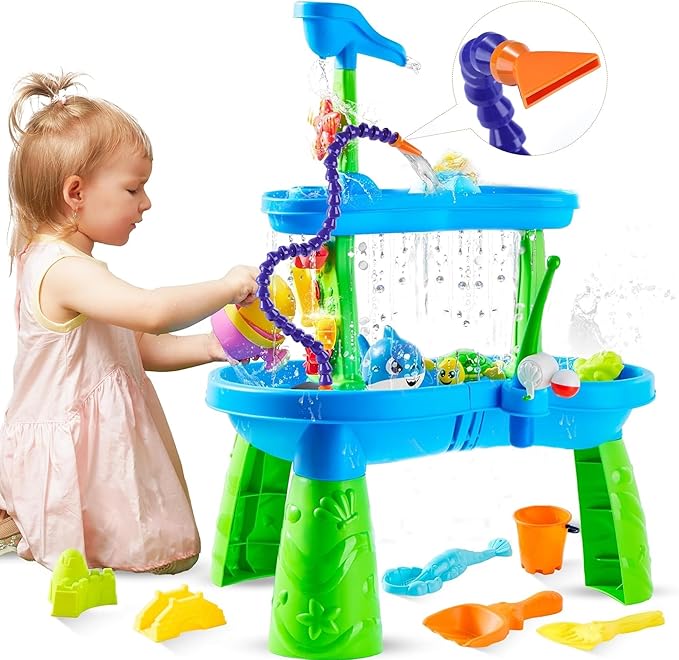 Water Table Pump, ETL Certified Power Cable, Kids Water Table Accessories Funny Summer Outdoor Splash Water Game Toys for Kids 7