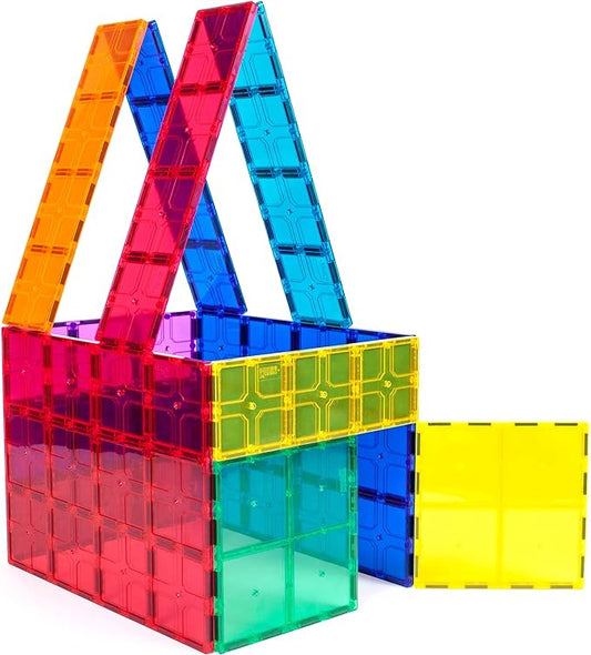 PicassoTiles Kids Toy Magnetic Building Blocks Magnet Tiles Supersized Large Stabilizer Base Jumbo XL Plate Foundation Education Construction Kit Engineering STEM Children Learning Stacking Set