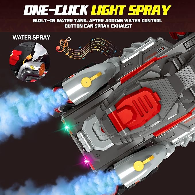 RC Tank That Shooting BBS - Remote Control 4WD Battle Stunt Car, Fires Soft BBS, 360° Spins, LEDs & Music, Indoor & Outdoor Backyard Play, Great Gift Toy for Boys & Girls